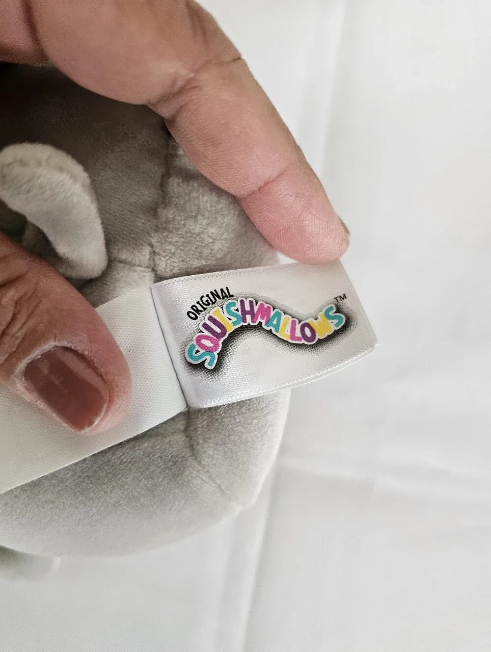 Squishmallows Gray Elephant Coin Pouch with Pink Ears